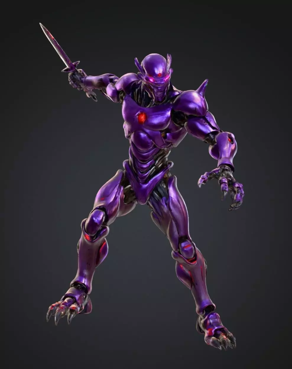 Cybernetic Titan Warrior 3D Model Sci Fi Mecha Character Low-poly 3D model_2