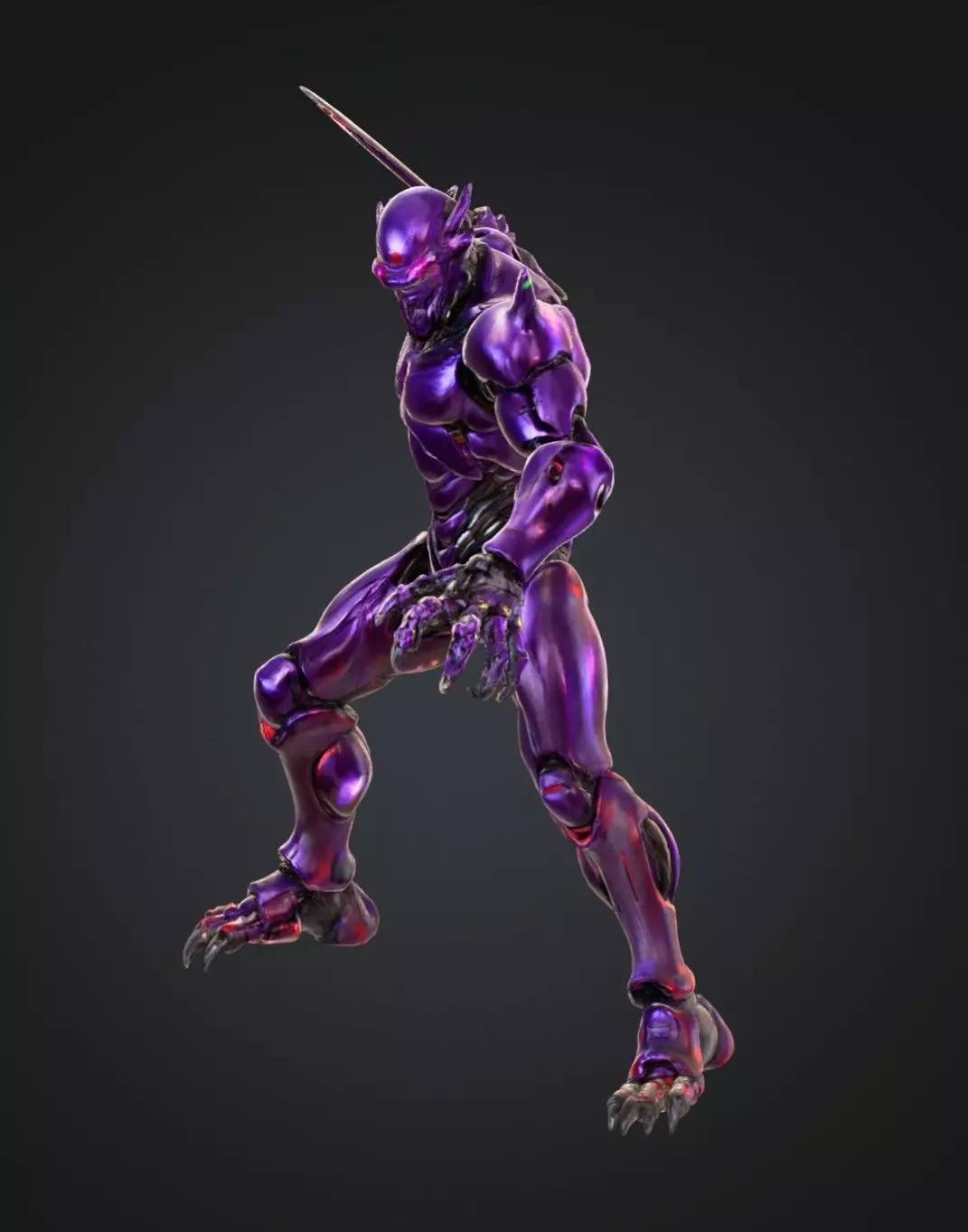 Cybernetic Titan Warrior 3D Model Sci Fi Mecha Character Low-poly 3D model_1