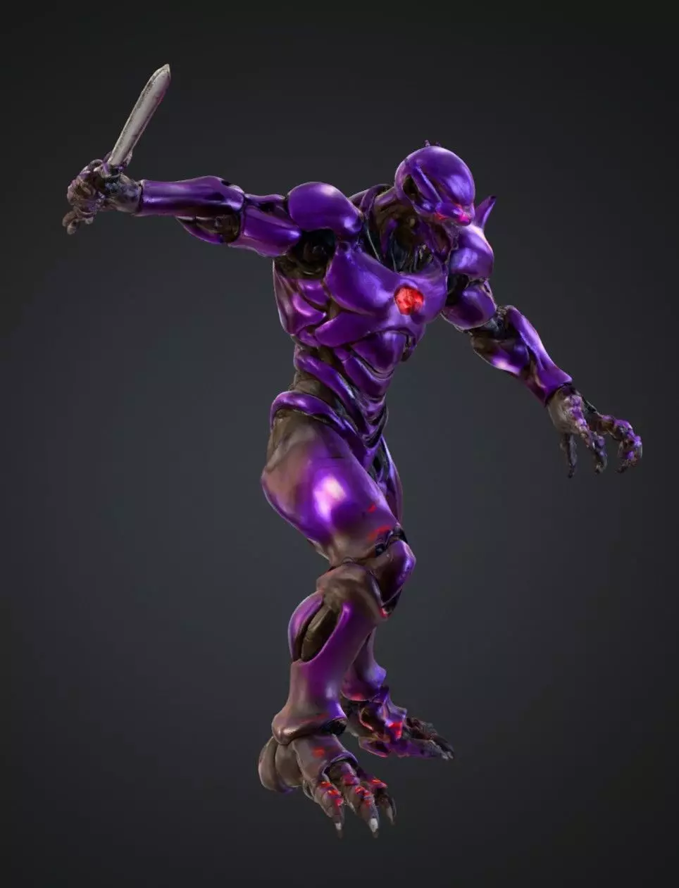 Cybernetic Titan Warrior 3D Model Sci Fi Mecha Character Low-poly 3D model_3