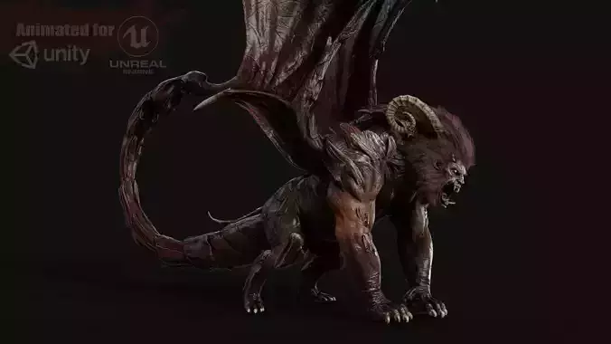 Manticore Low-poly 3D model