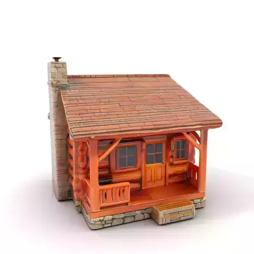 Rustic Log Cabin model pack Low-poly 3D model