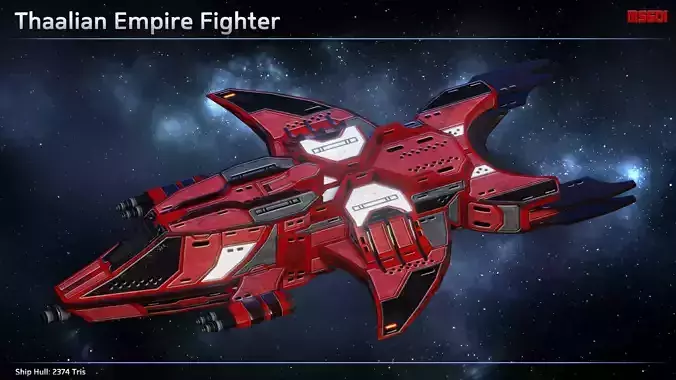 Spaceship Thaalian Empire Fighters Low-poly 3D model