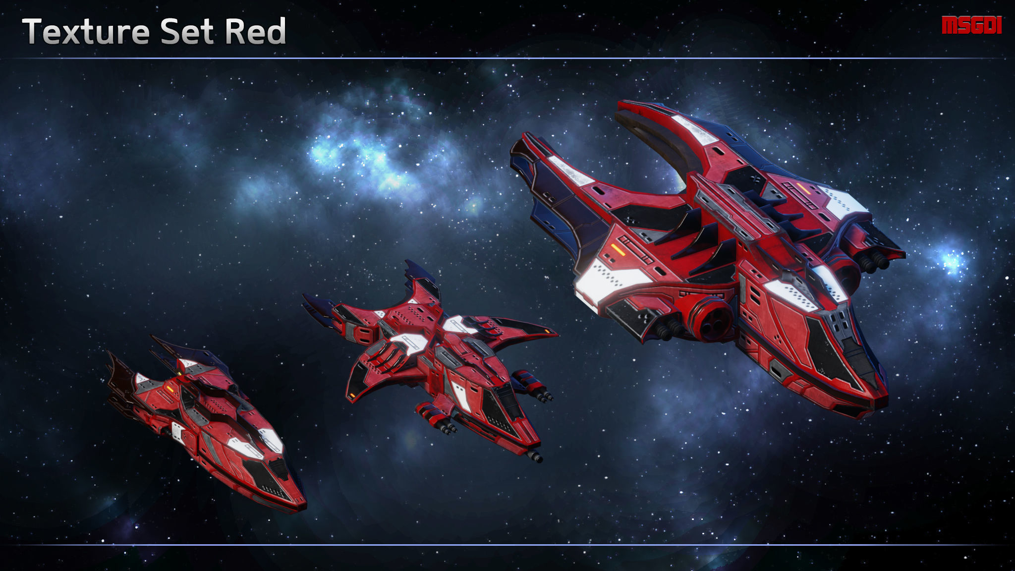 Spaceship Thaalian Empire Fighters Low-poly 3D model_9