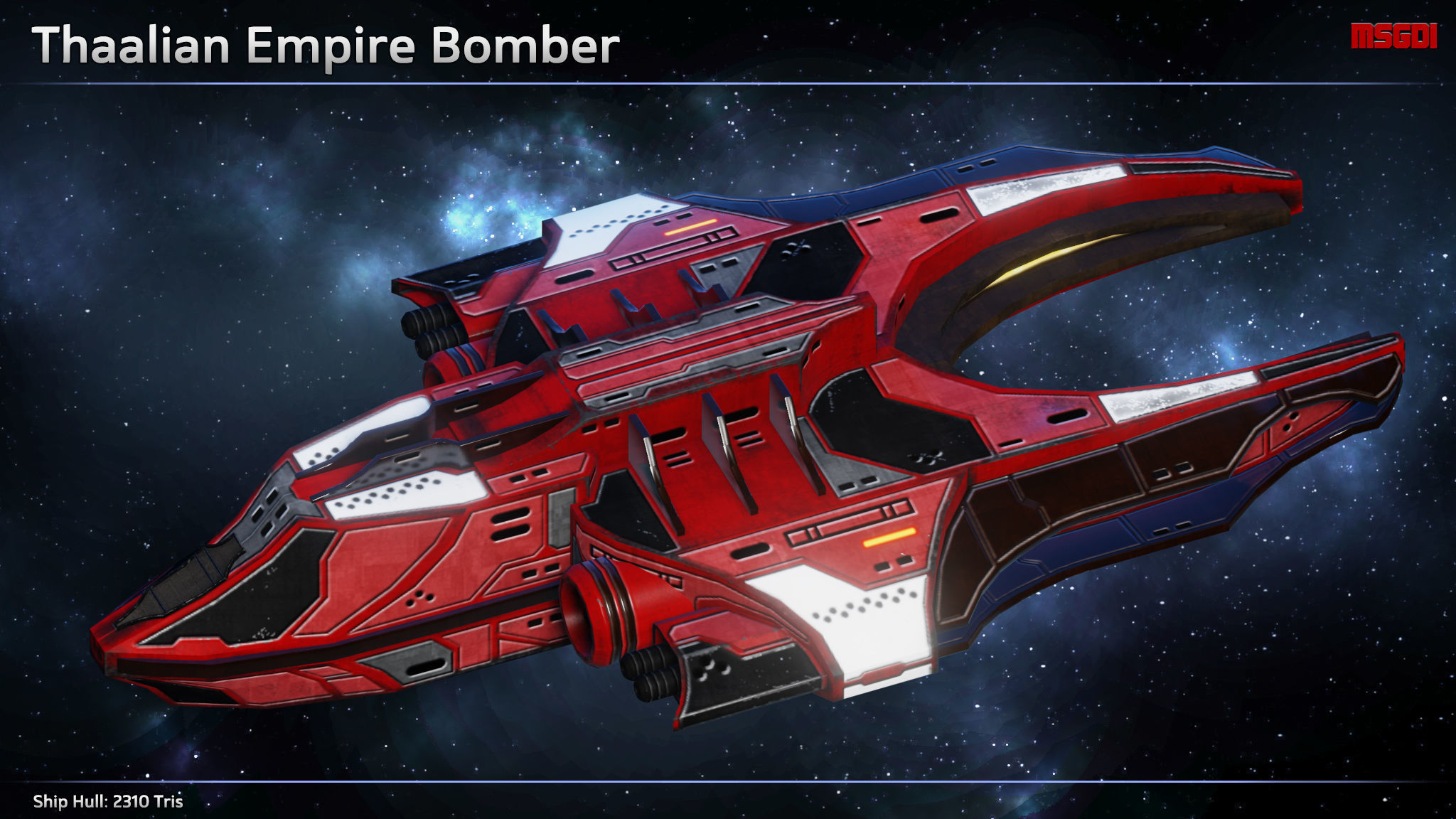 Spaceship Thaalian Empire Fighters Low-poly 3D model_2