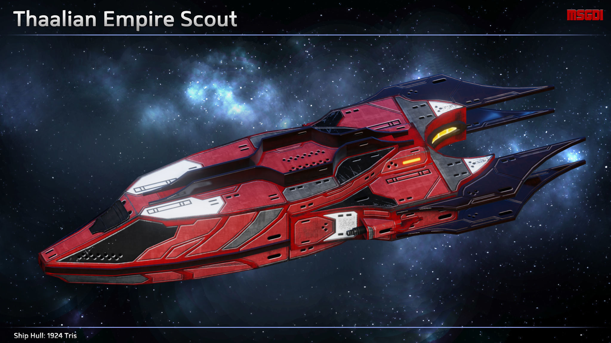 Spaceship Thaalian Empire Fighters Low-poly 3D model_3