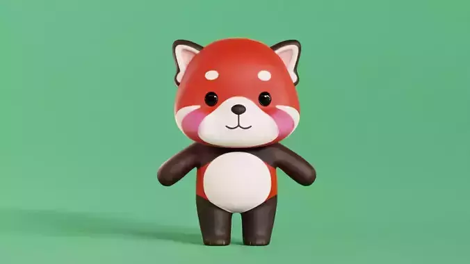  Red Panda Cartoon Character Chibi Kawaii 
