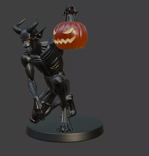 Halloween Black Demon 3D Model 3D print model_3