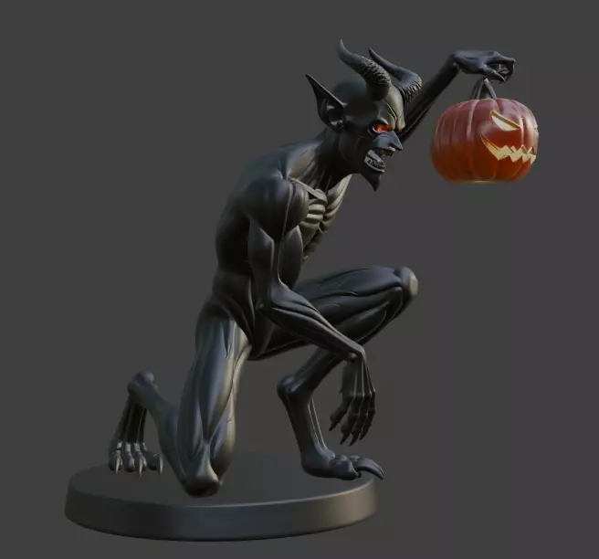 Halloween Black Demon 3D Model 3D print model_1