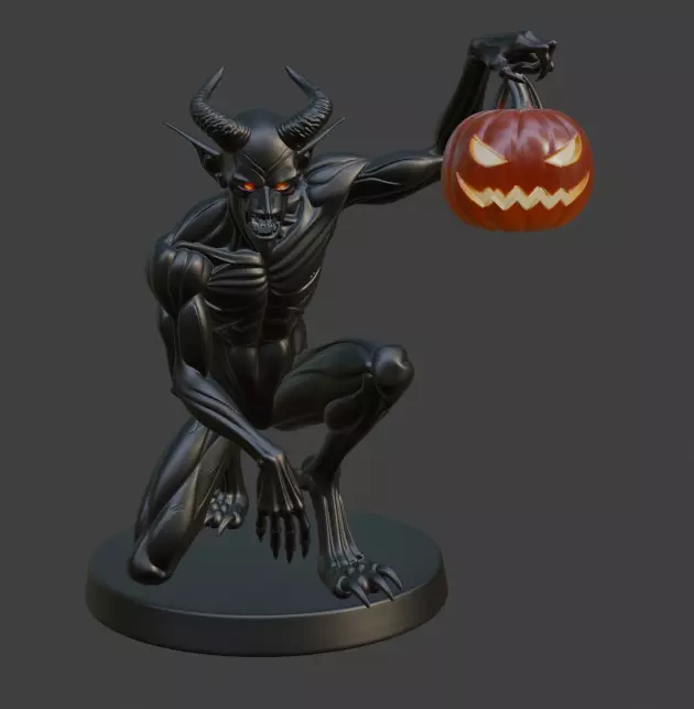 Halloween Black Demon 3D Model 3D print model_4