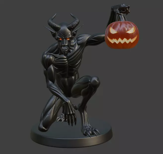 Halloween Black Demon 3D Model 3D print model_0
