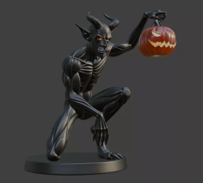 Halloween Black Demon 3D Model 3D print model_2