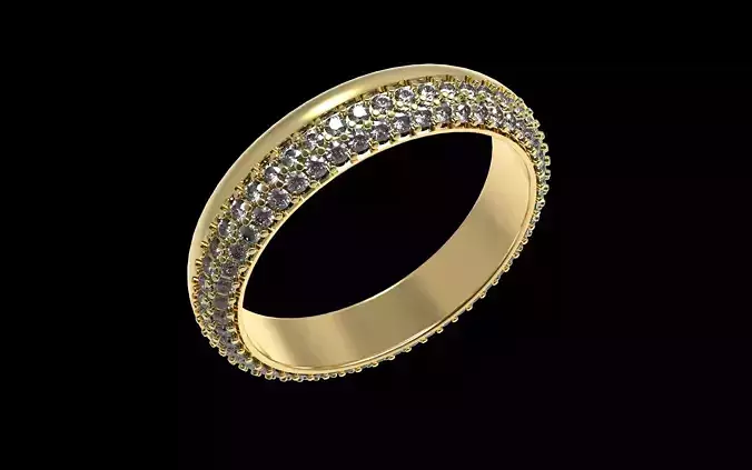 Half Paved Wedding Ring