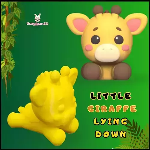 Little Giraffe Lying Down 3D print model