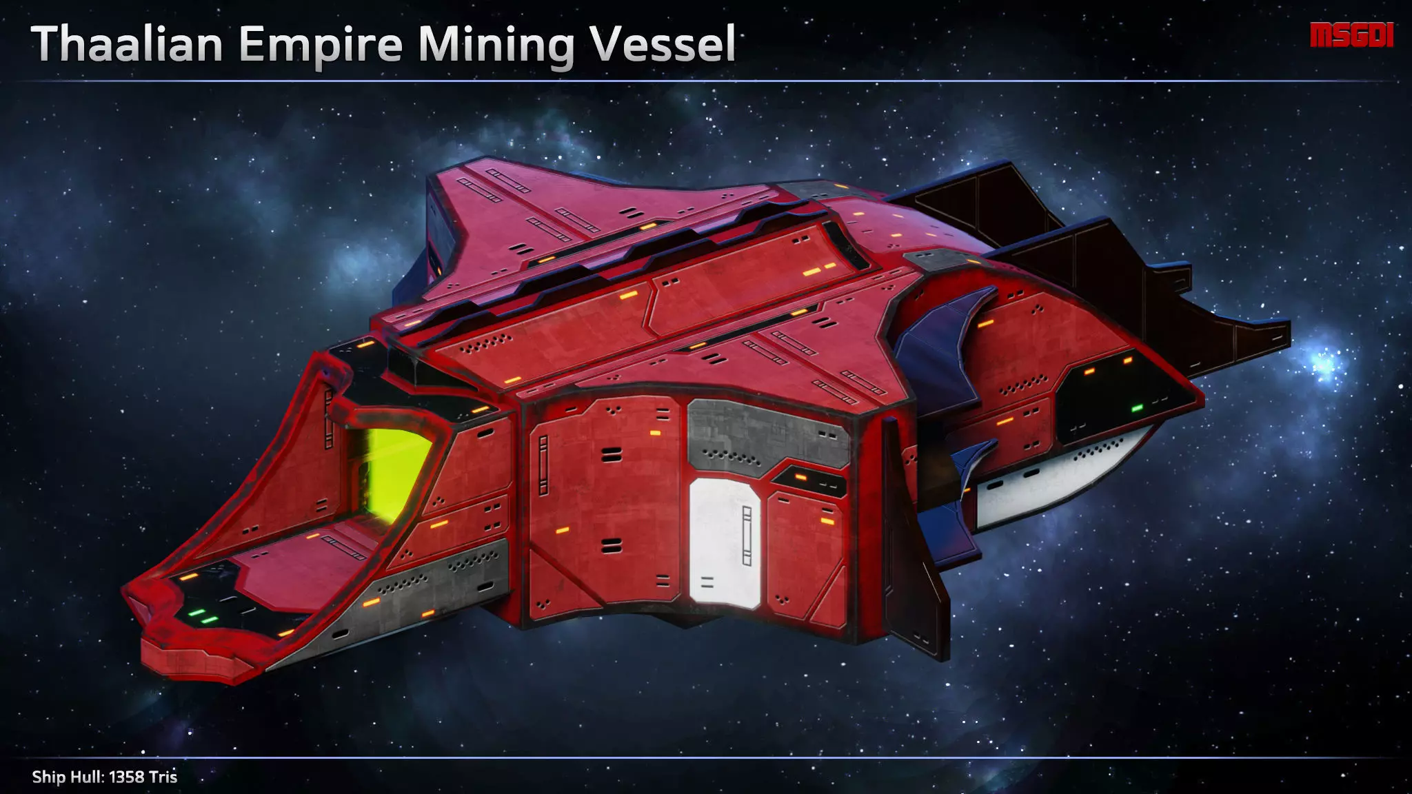 Spaceship Thaalian Empire Resource Ships Low-poly 3D model_0