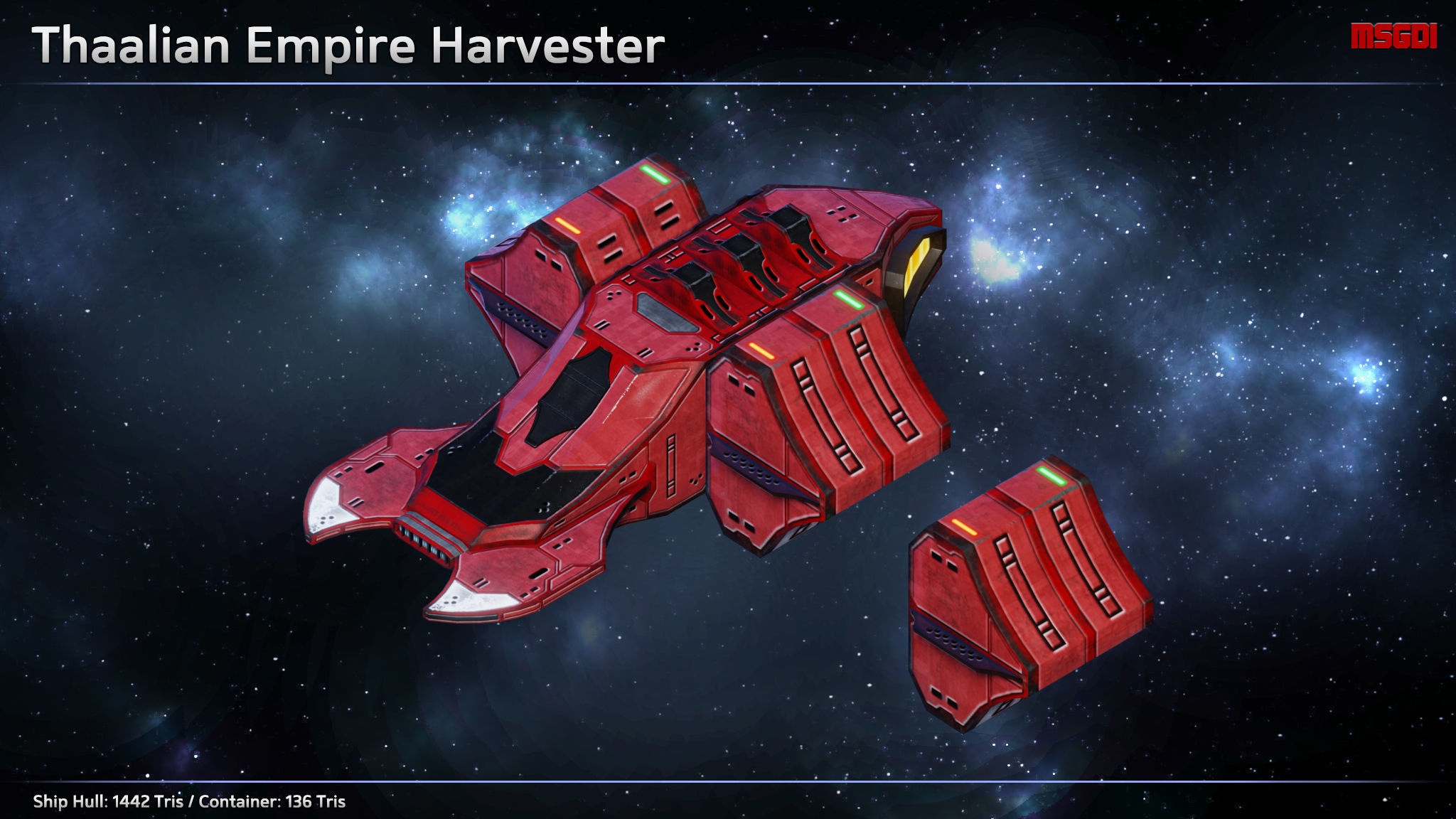 Spaceship Thaalian Empire Resource Ships Low-poly 3D model_2