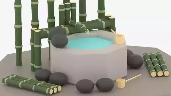 Japanese Stone Bamboo Water Fountain