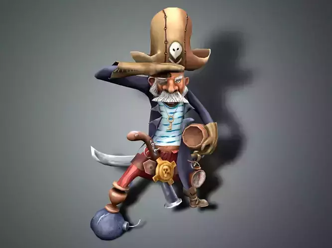 Corsair cartoon character in pirate costume