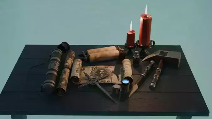 Stylized Vampire Kit Old Papyrus Props