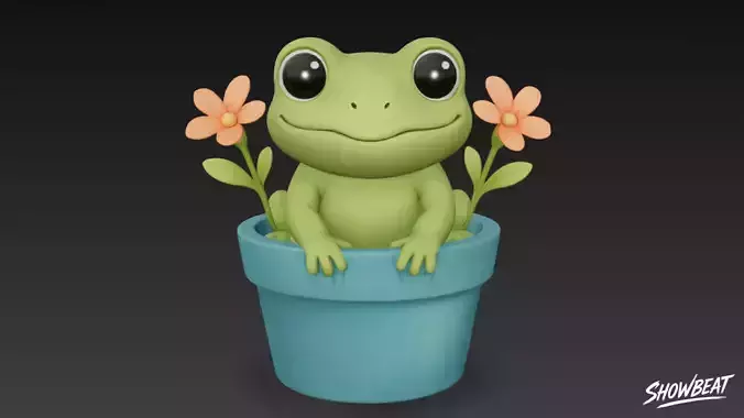 Frog in Flower Pot