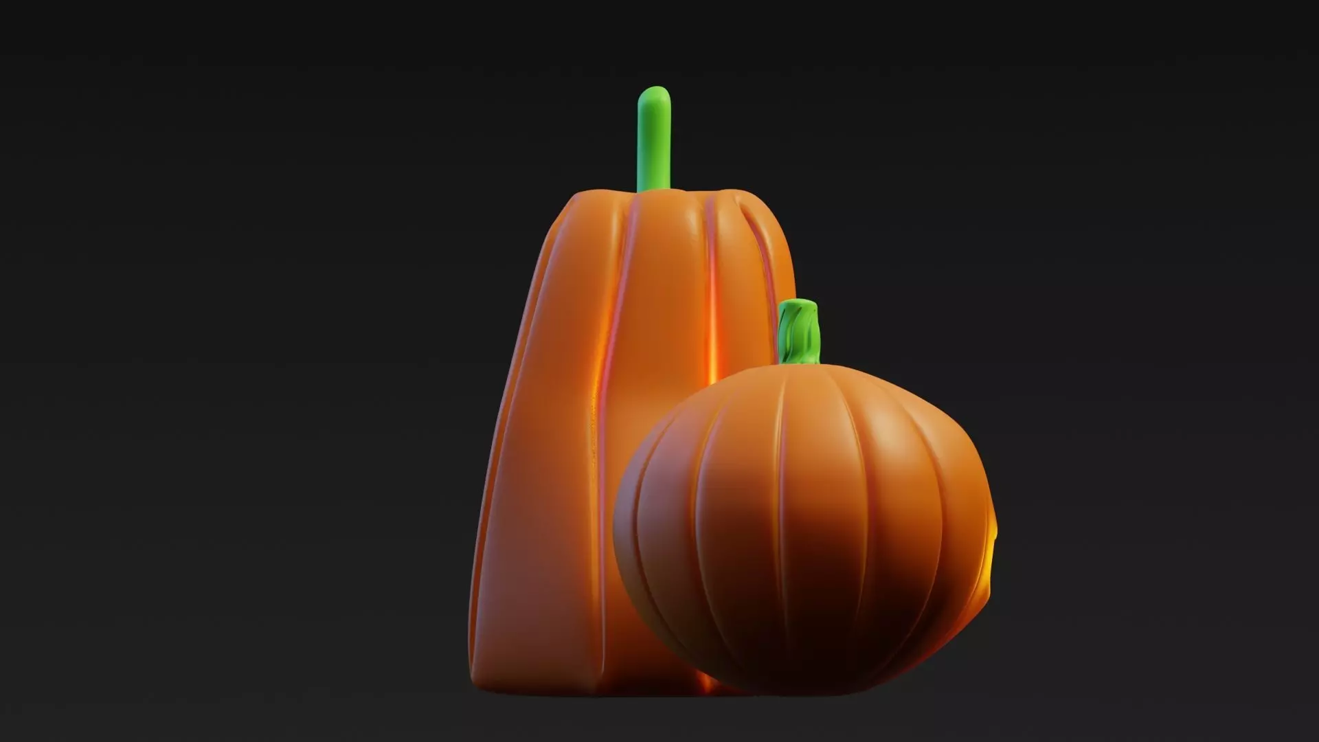 Stylized Halloween Pumpkins  3D Model  3D print model_13