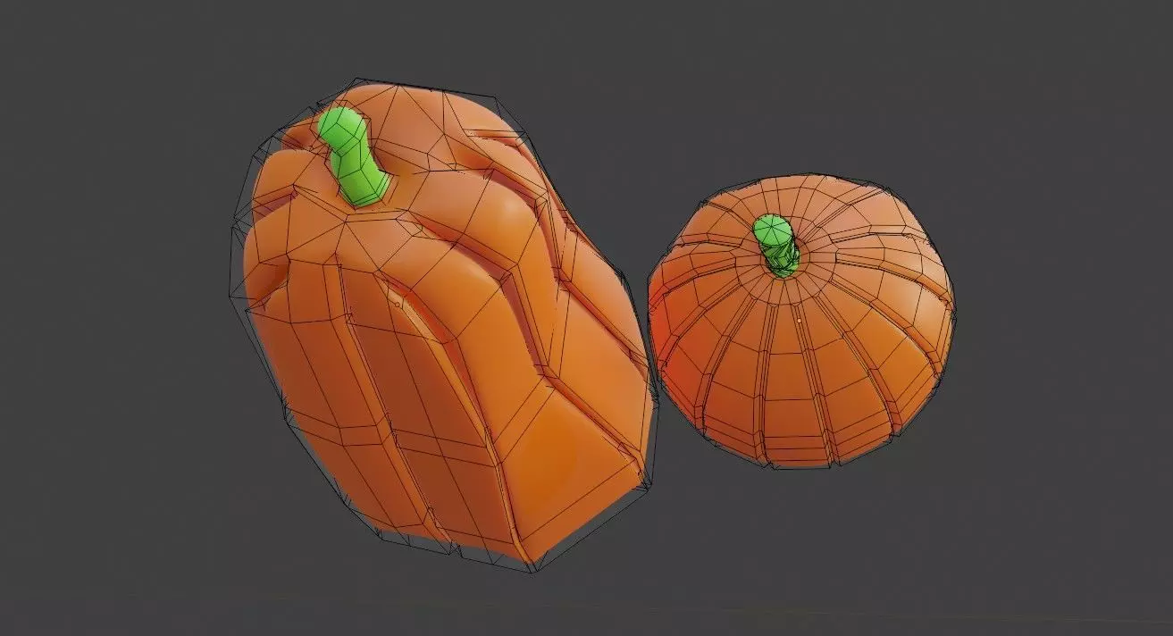 Stylized Halloween Pumpkins  3D Model  3D print model_17