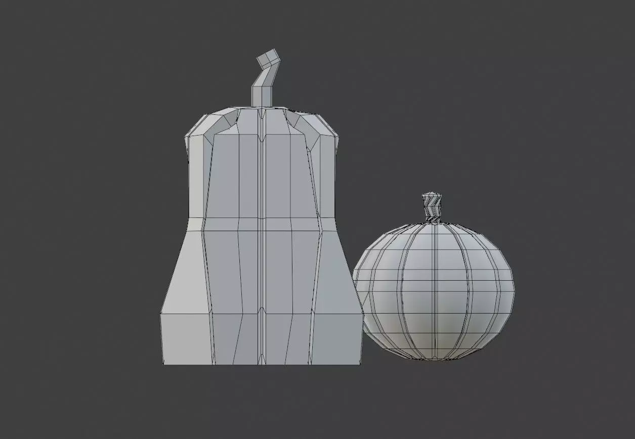 Stylized Halloween Pumpkins  3D Model  3D print model_10