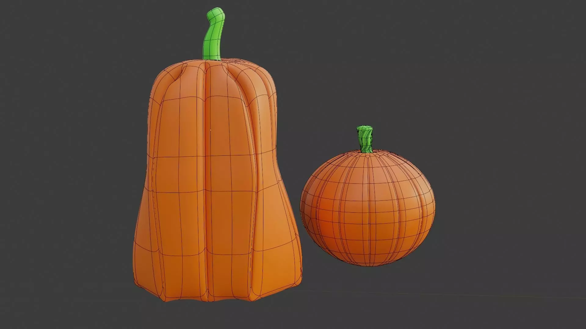 Stylized Halloween Pumpkins  3D Model  3D print model_2