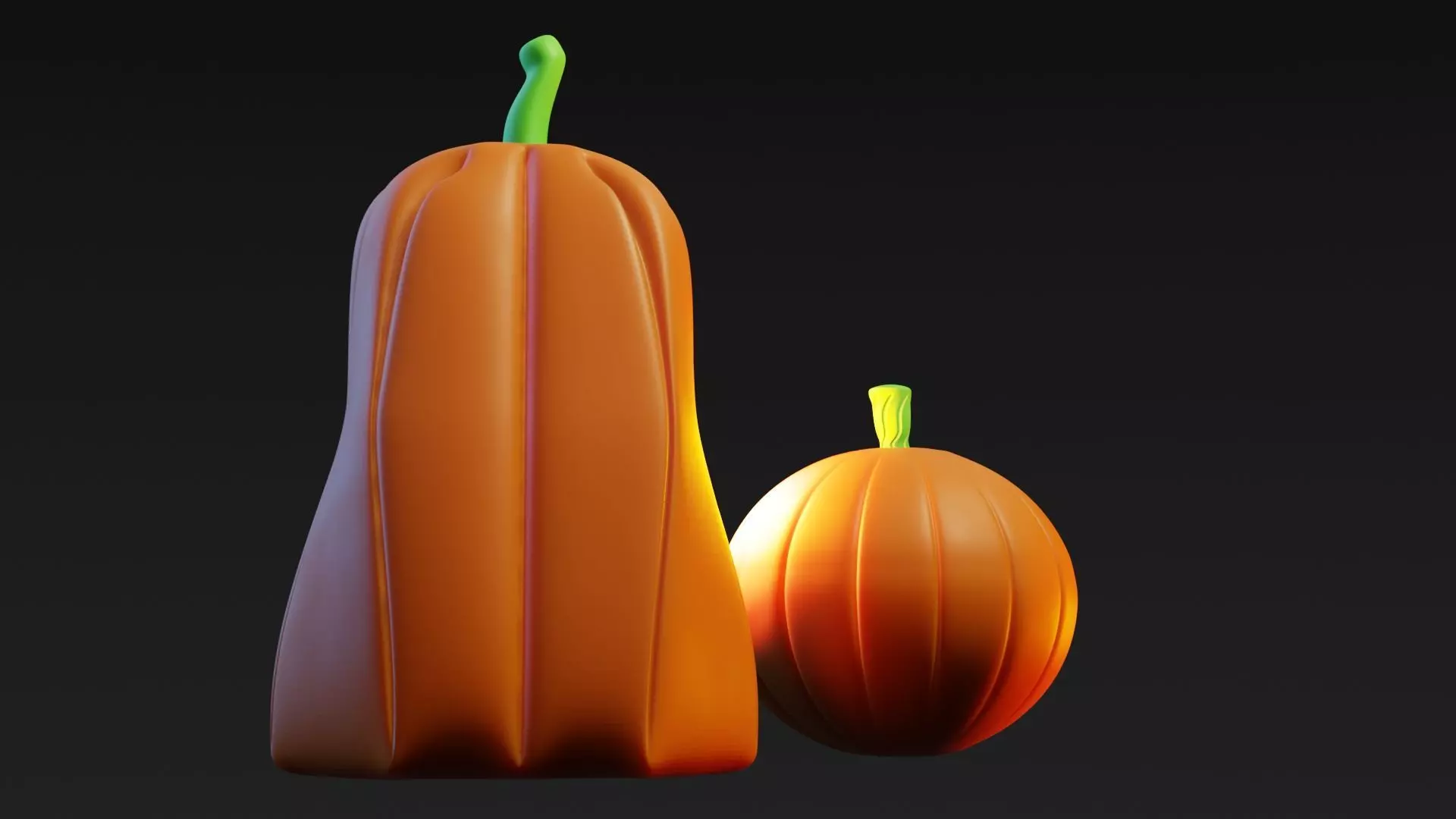Stylized Halloween Pumpkins  3D Model  3D print model_12