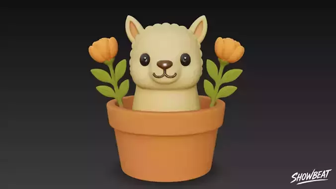 Llama in Flower Pot