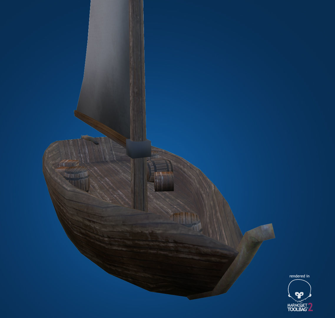 Fishing Boat Low Poly Low-poly 3D model_3