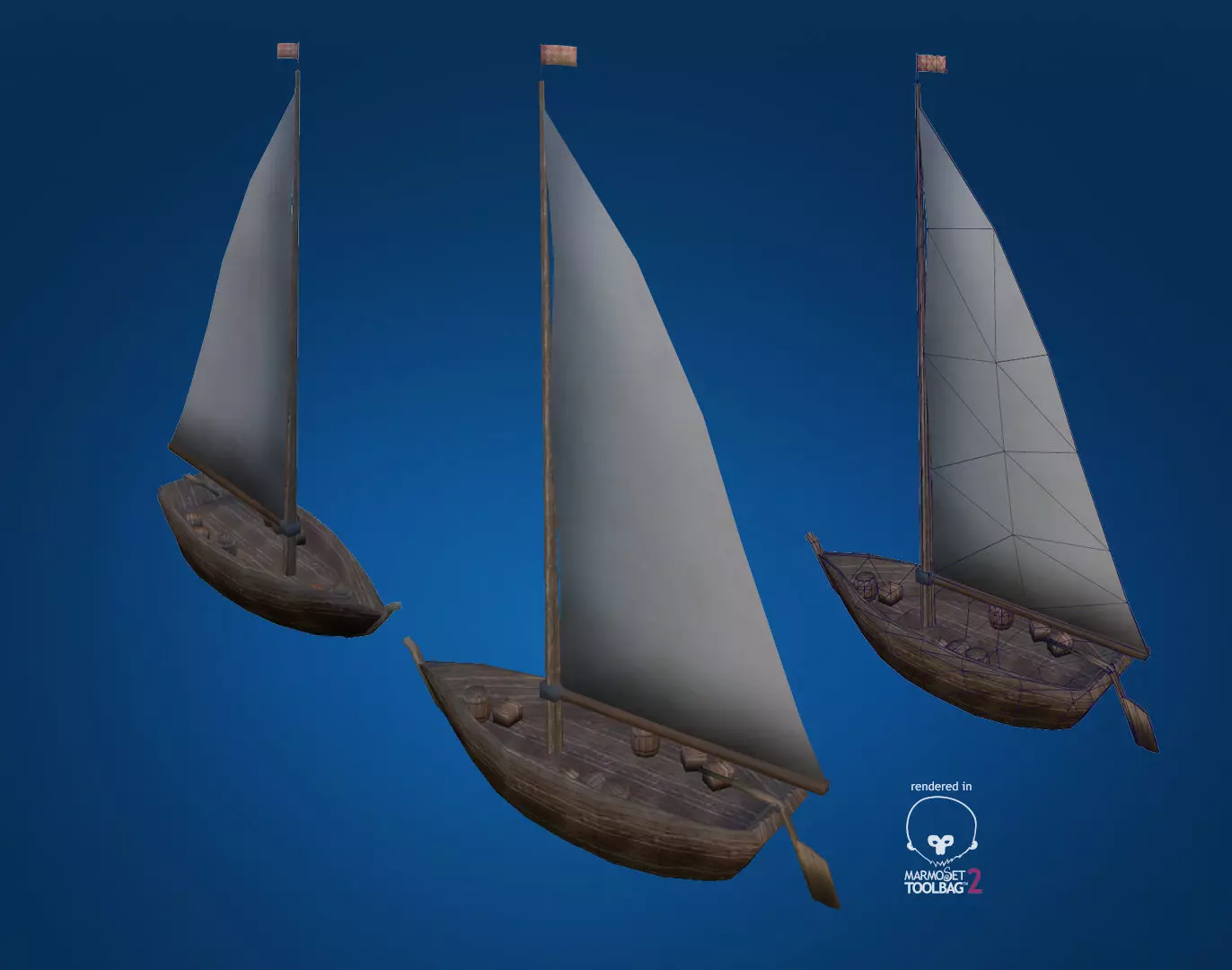 Fishing Boat Low Poly Low-poly 3D model_0