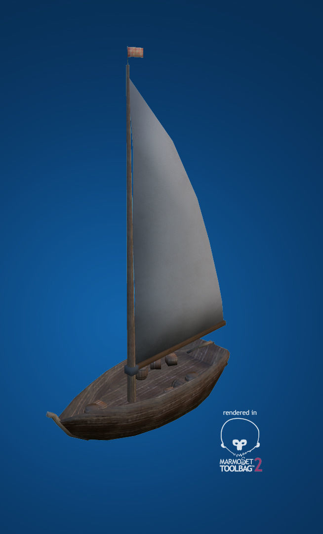 Fishing Boat Low Poly Low-poly 3D model_2