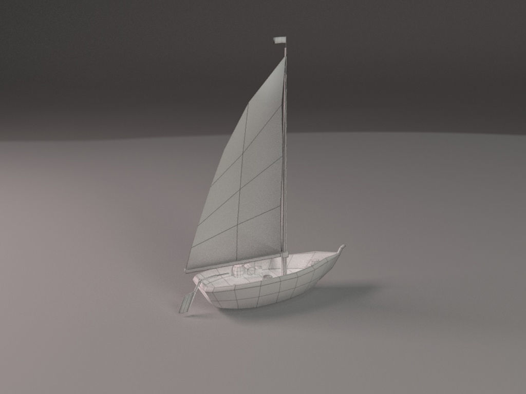 Fishing Boat Low Poly Low-poly 3D model_4