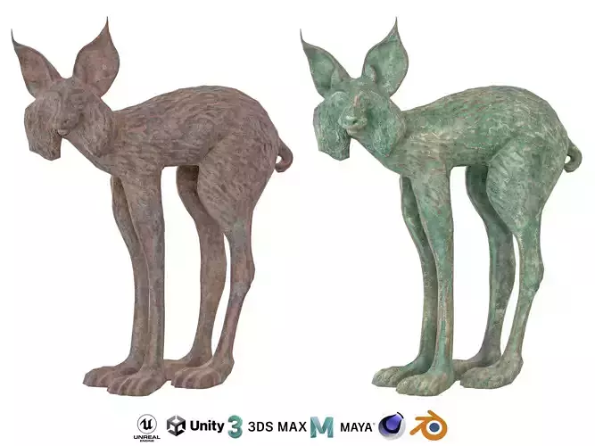 Lynx rusted statues