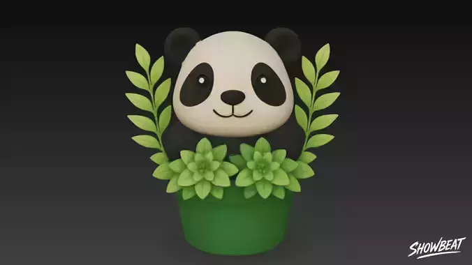 Panda in Flower Pot