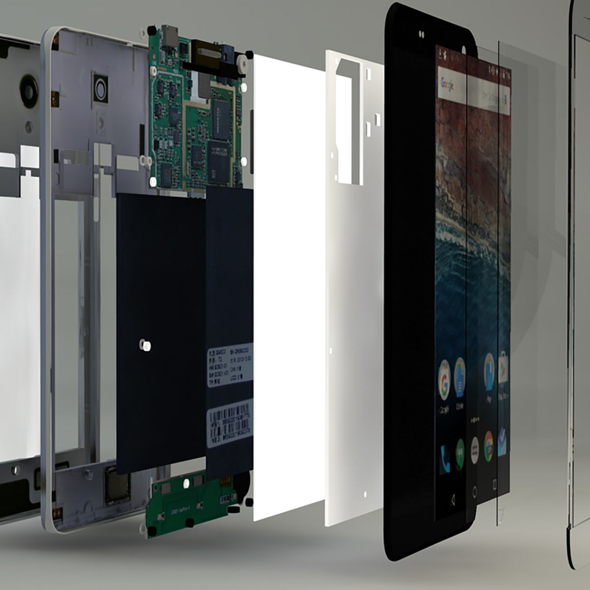 Smart Phone Inside Part Complete 3D model_7