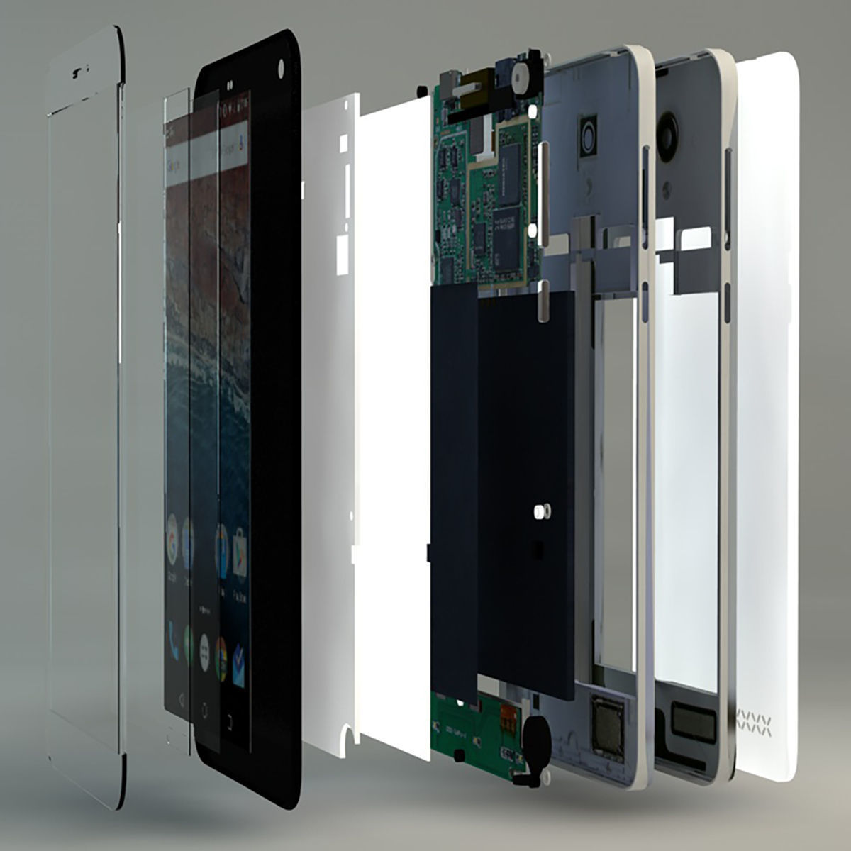 Smart Phone Inside Part Complete 3D model_10