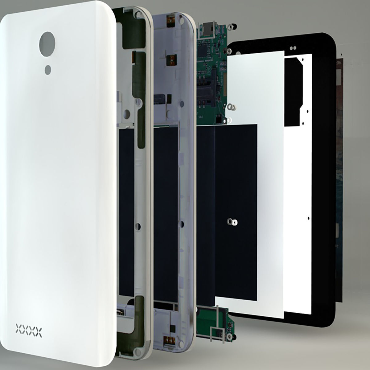 Smart Phone Inside Part Complete 3D model_5