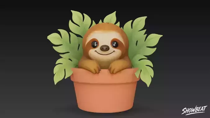 Sloth in Flower Pot