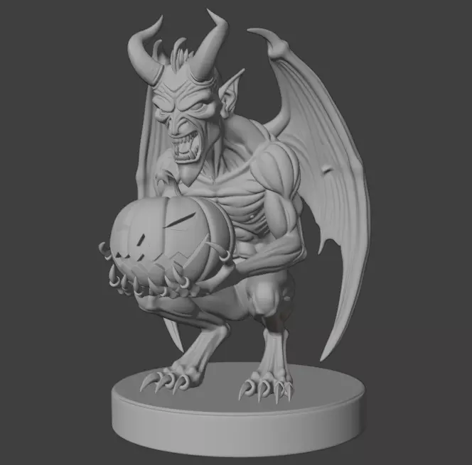 Halloween Black Demon 3D Model 3D print model_4
