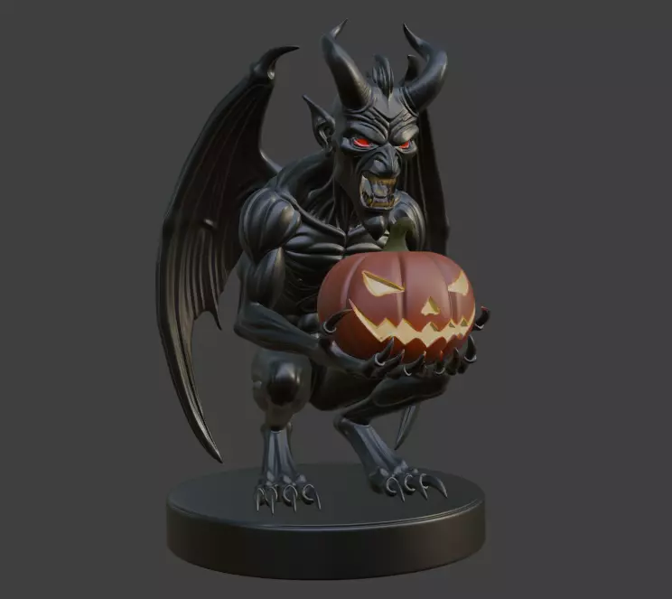 Halloween Black Demon 3D Model 3D print model_1