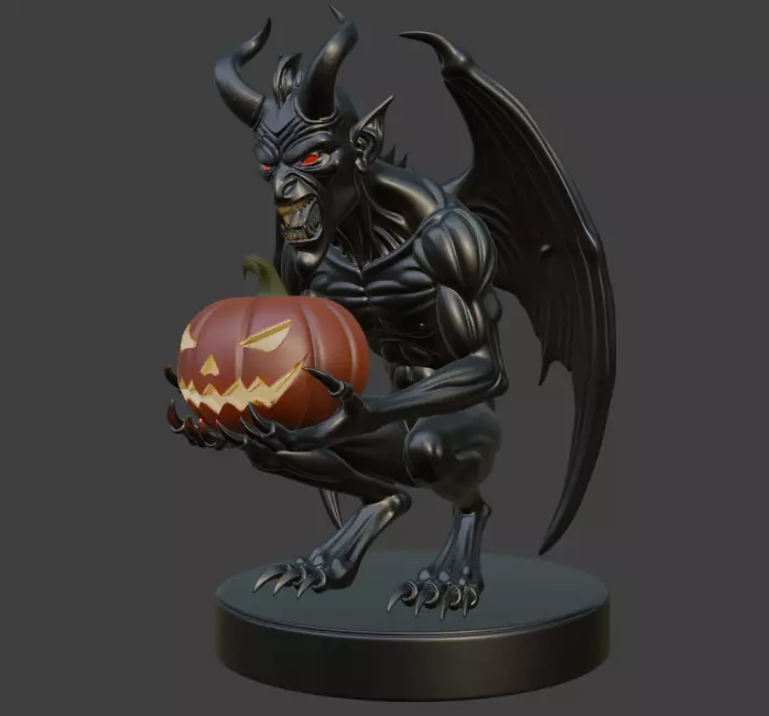 Halloween Black Demon 3D Model 3D print model_0