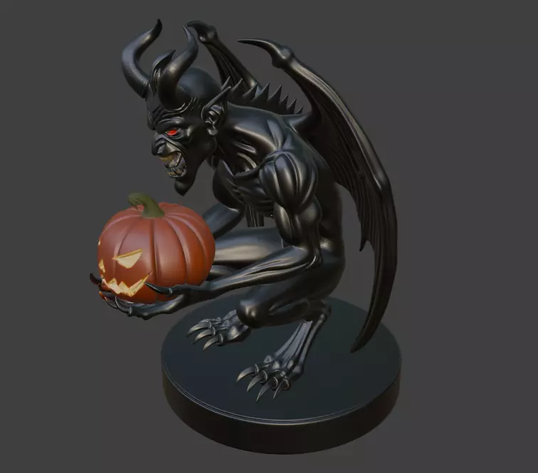 Halloween Black Demon 3D Model 3D print model_3