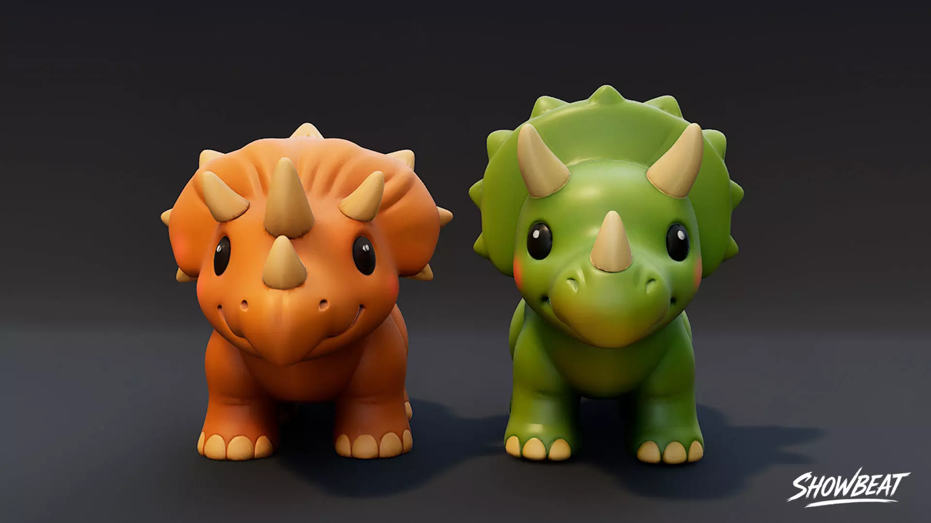 Cartoon Dinosaur Plush Pack Low-poly 3D model_11