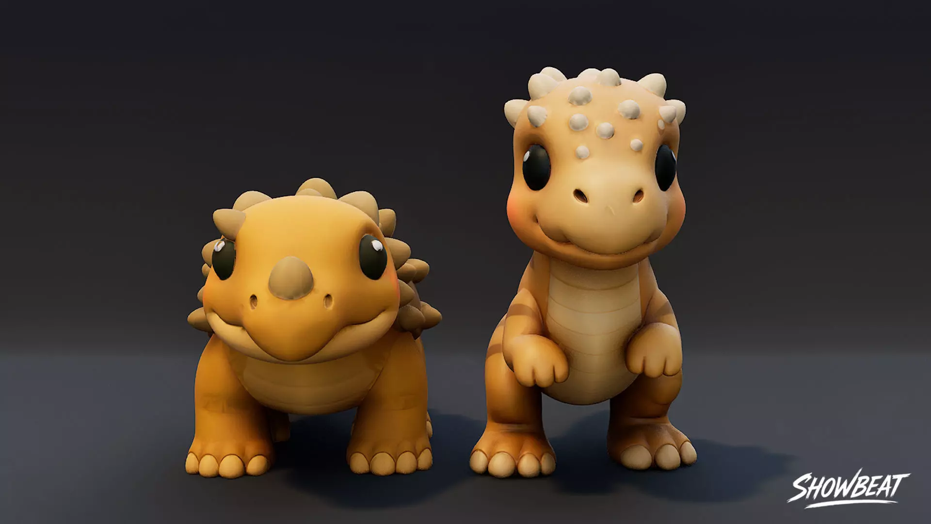 Cartoon Dinosaur Plush Pack Low-poly 3D model_12