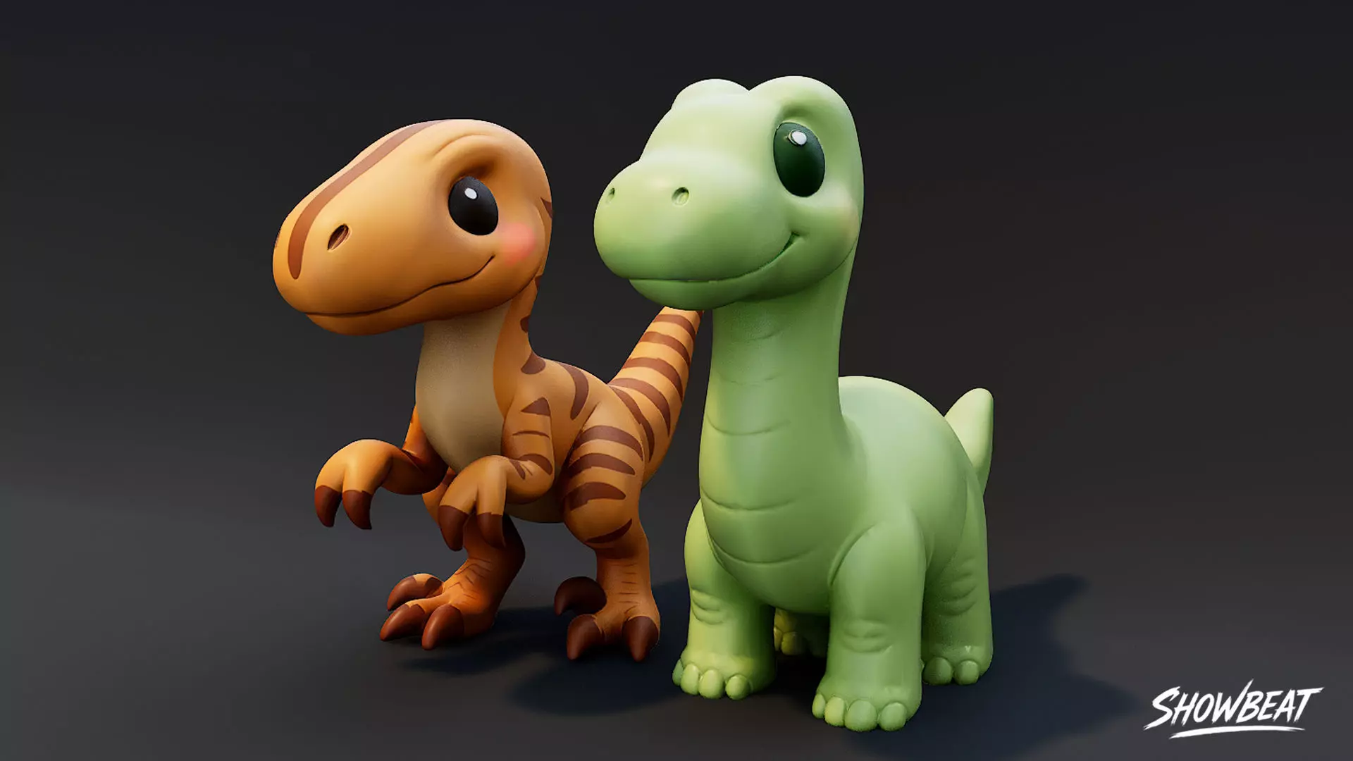 Cartoon Dinosaur Plush Pack Low-poly 3D model_13