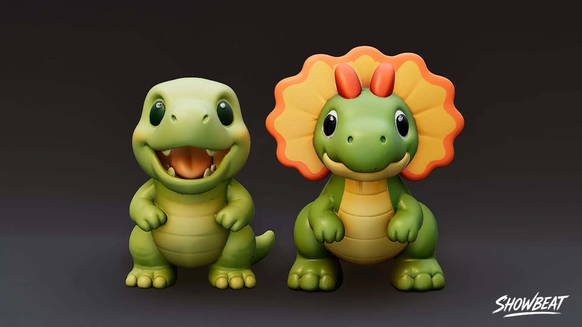 Cartoon Dinosaur Plush Pack Low-poly 3D model_10