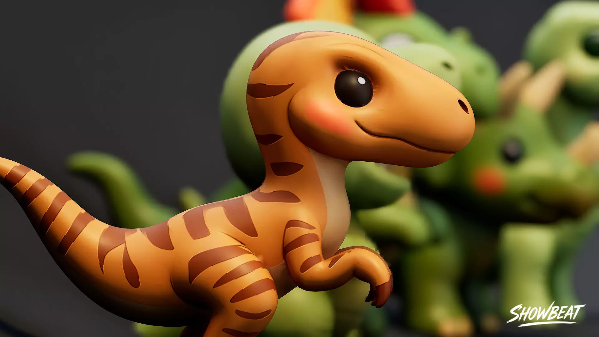 Cartoon Dinosaur Plush Pack Low-poly 3D model_6