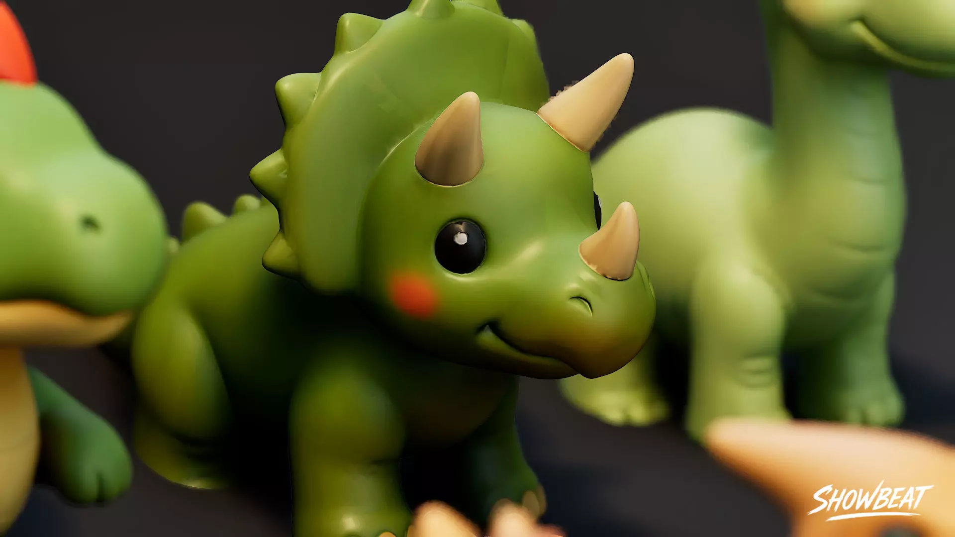 Cartoon Dinosaur Plush Pack Low-poly 3D model_9