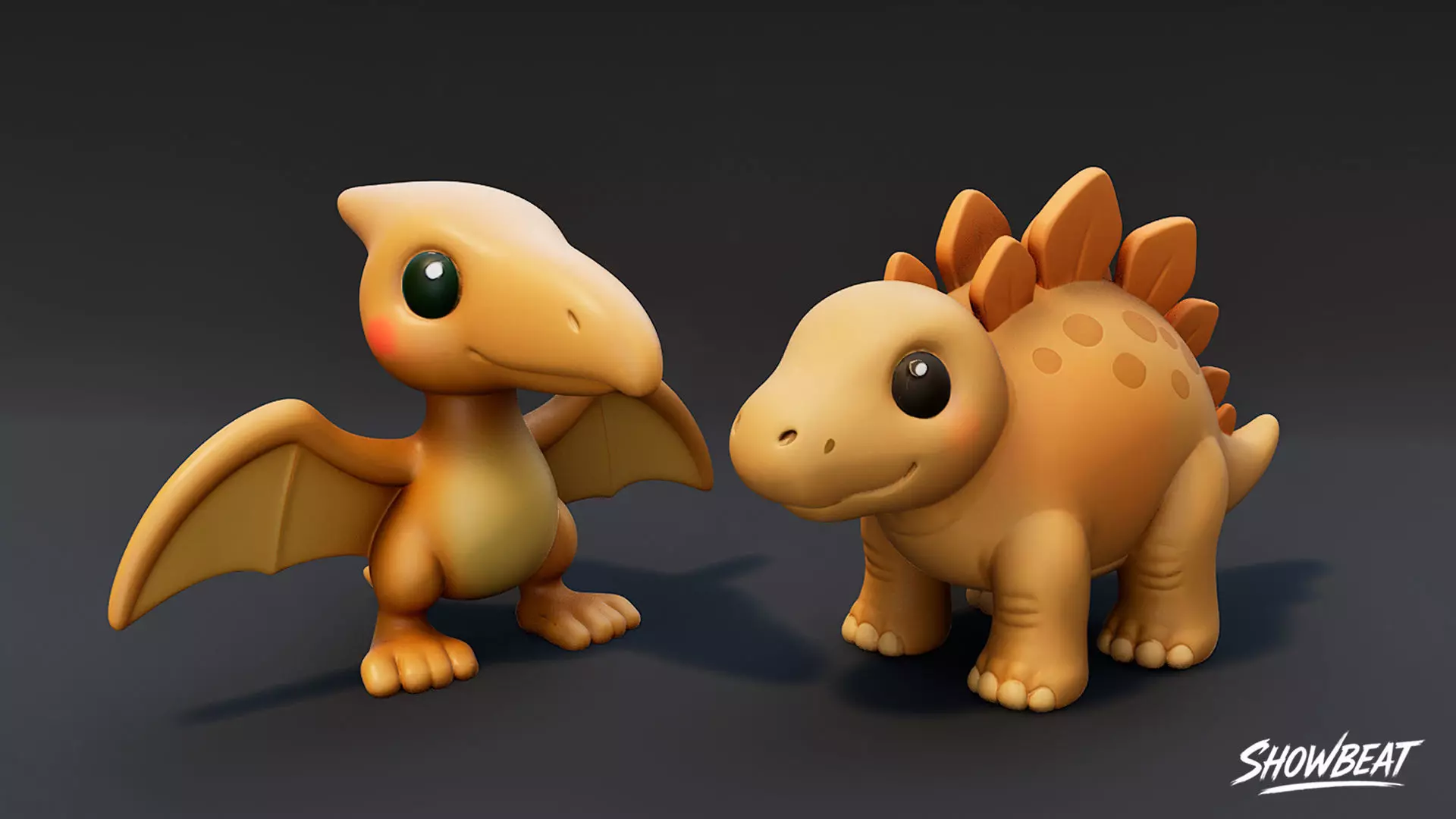Cartoon Dinosaur Plush Pack Low-poly 3D model_14